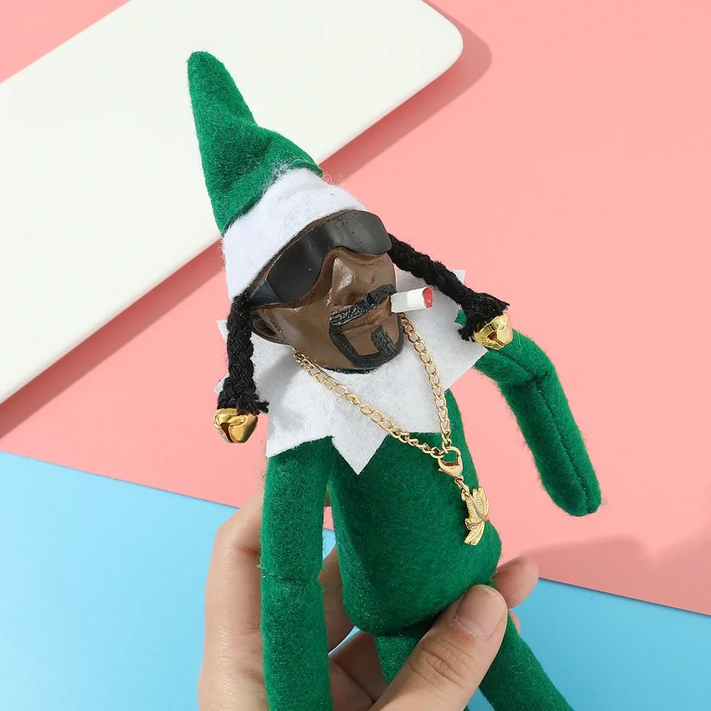 Funny Anime Rapper Snoop on A Stoop Christmas Elf Doll Home Decoration New Year Gift Toys Rapstar plush toy,plush doll,action figures toys,anime ornament