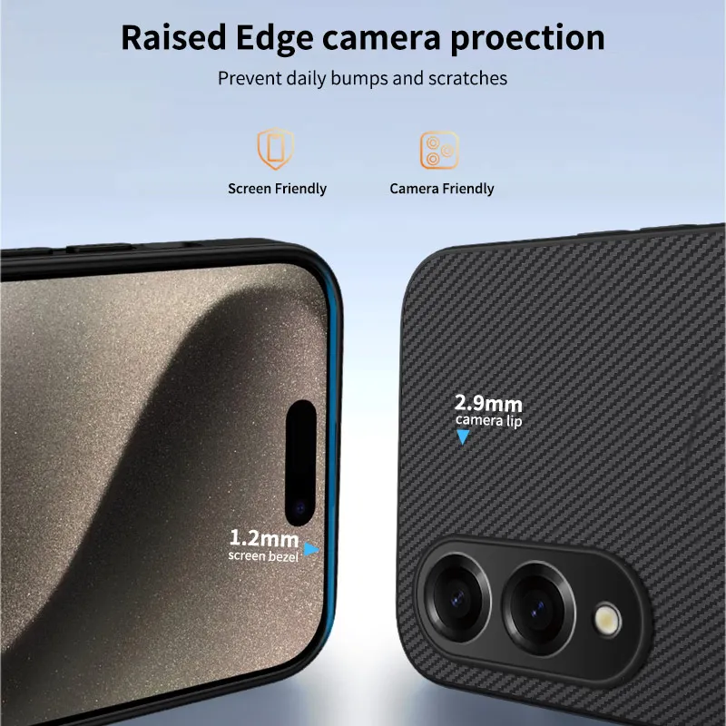 Magsafe Carbon Fibre Phone Case with Camera Lens Protection – Matte Soft Bumper Cover