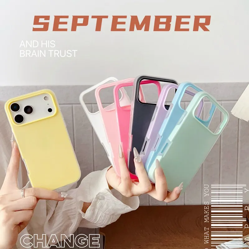 Candy Color Jelly Phone Case - 2 in 1 Protective Cover