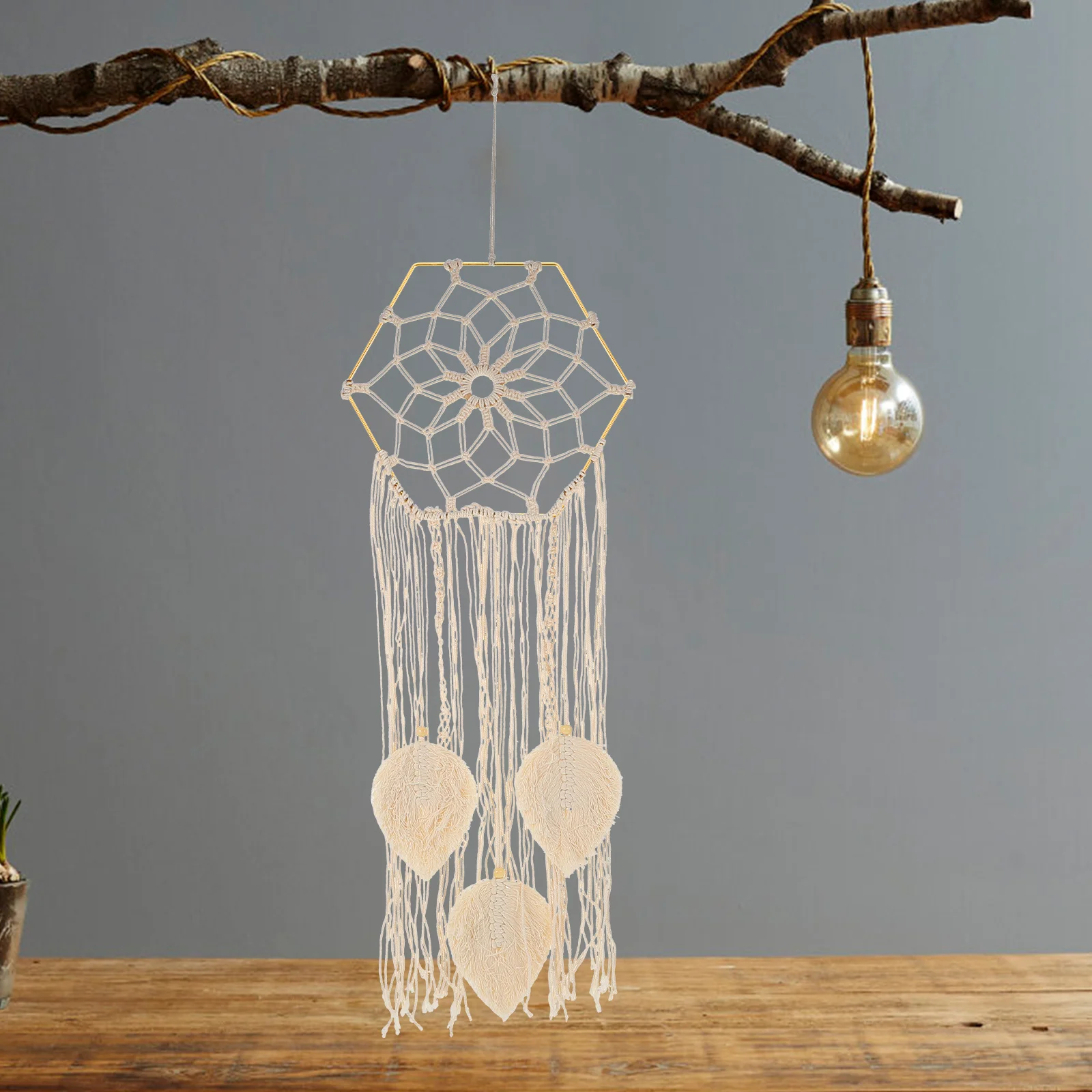 10 Pcs Golden Hexagon DIY Dreamcatcher Hoop Wall Decoration Garland Christmas Metal Hoops Iron Crafts Wire Ring Tinsel 3