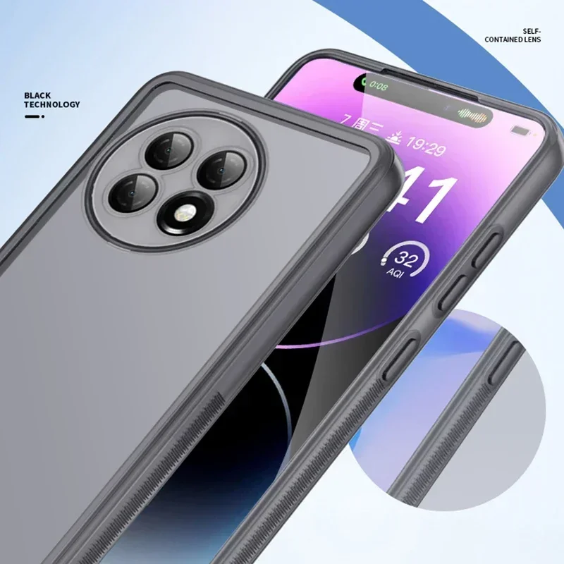Soft Silicone Translucent Back Cover with Lens Film and Case