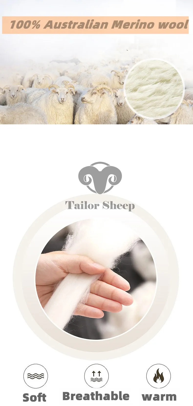 Tailor sheep 100% merino lã camisola de