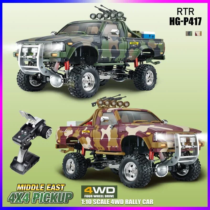 

Четырехкамуфляжный пикап Hengguan 1/10 P417, Высокоэффективная модификация 2,4g, радиоуправляемая модель автомобиля для внедорожника