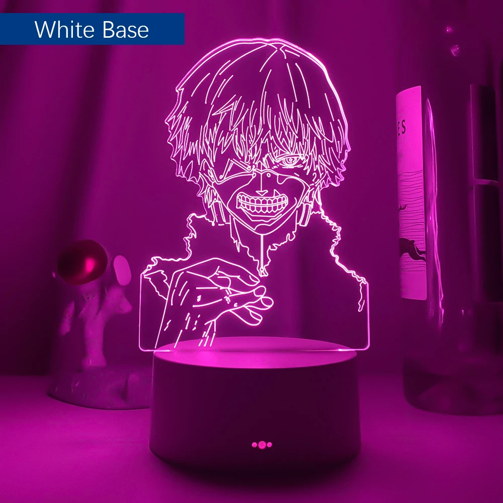 star night light Newest Tokyo Ghoul Ken Kaneki 3d Lamp for Bedroom Decor Nightlight Cool Birthday Gift Acrylic Led Night Light Anime Tokyo Ghoul led night light