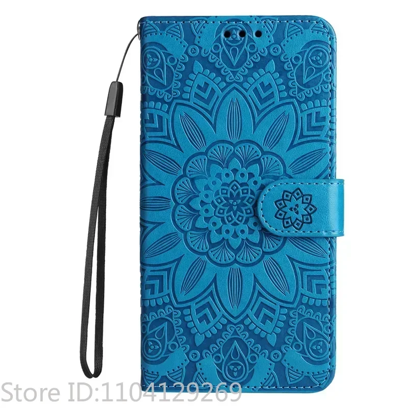 Elegant 3D Sunflower Luxury Wallet Flip Case - Shockproof PU Leather Phone Cover