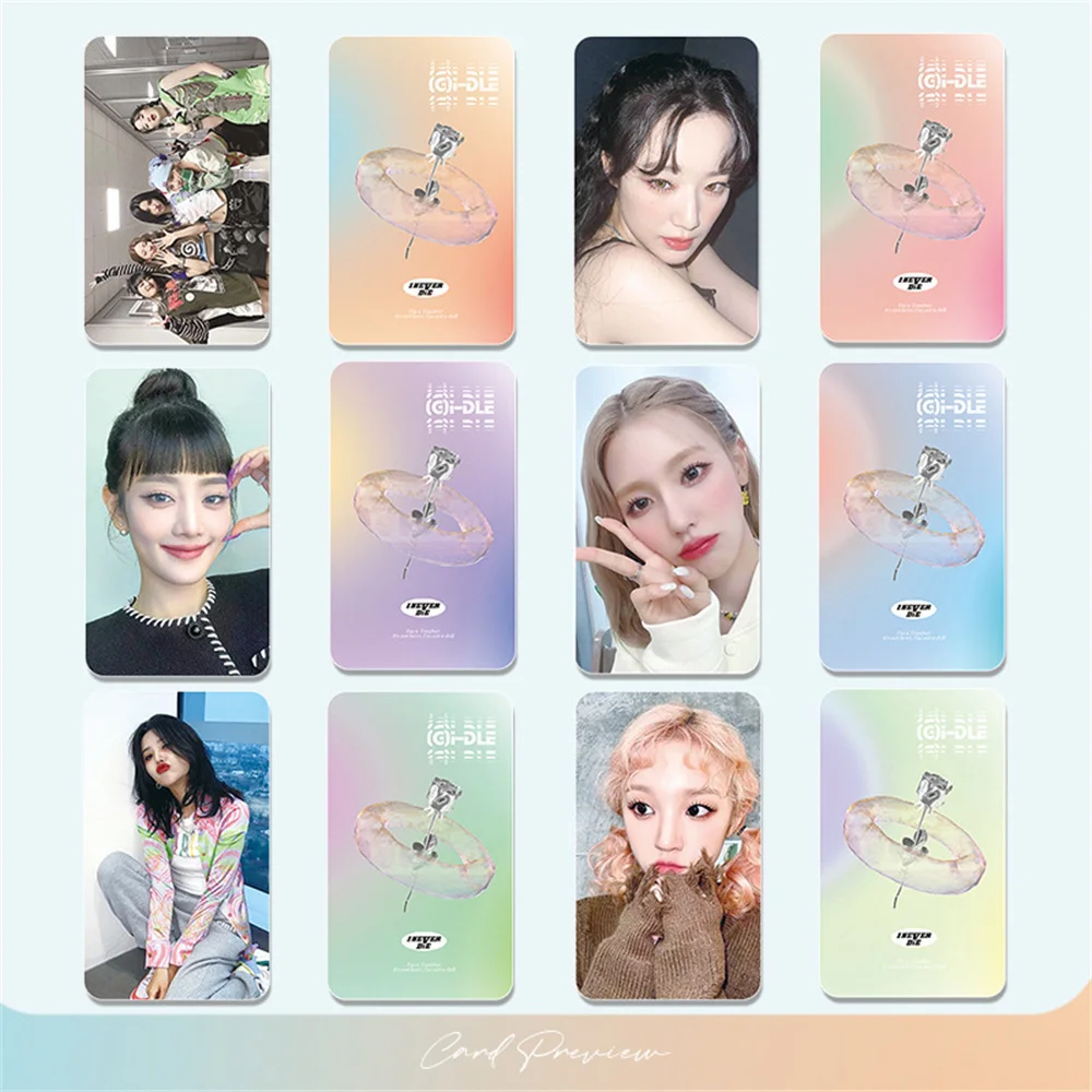 

KPOP (G)I-DLE IVE ITZY Colourful Photocards WonYoung Liz Korean Style Postcards Minnie Miyeon LOMO Cards Fans Collection Gift
