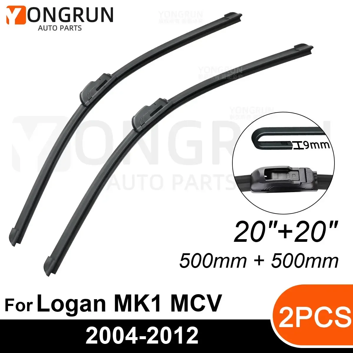 

Передние стеклоочистители для Renault Logan MK1 MCV 2004-2012, резиновая щетка стеклоочистителя 20 дюймов + 20 дюймов, аксессуары для лобового стекла автомобиля 2009 2010 2011