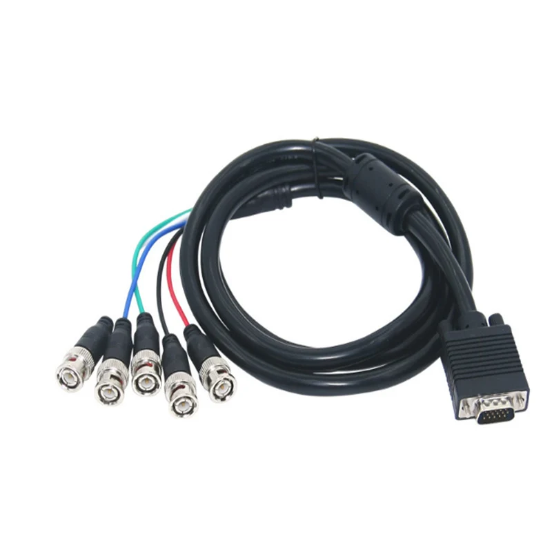 VGA Cable Adapter VGA Cable VGA to HDMI Converter VGA to AV Converter VGA to 5 BNC Cable Convert RGBHV Large Screen Matrix Video Conversion Video Cord 3m 1.5m Graphics Array Male to BNC