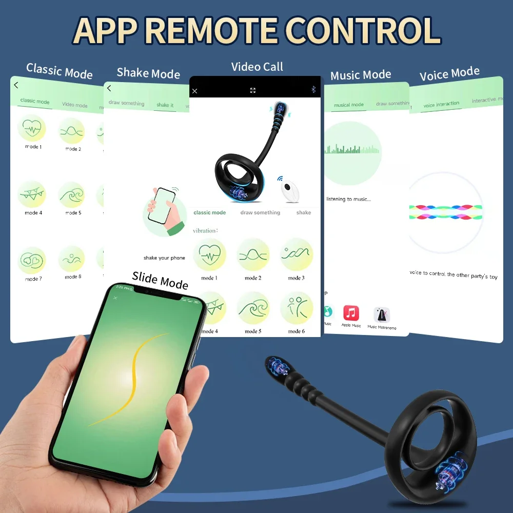 App-gesteuerter Penisring-Vibrator für Männer, Hodenmassage, Prostata-Stimulation, Analplug-Masturbator, Sexspielzeug für Erwachsene_voghion.com