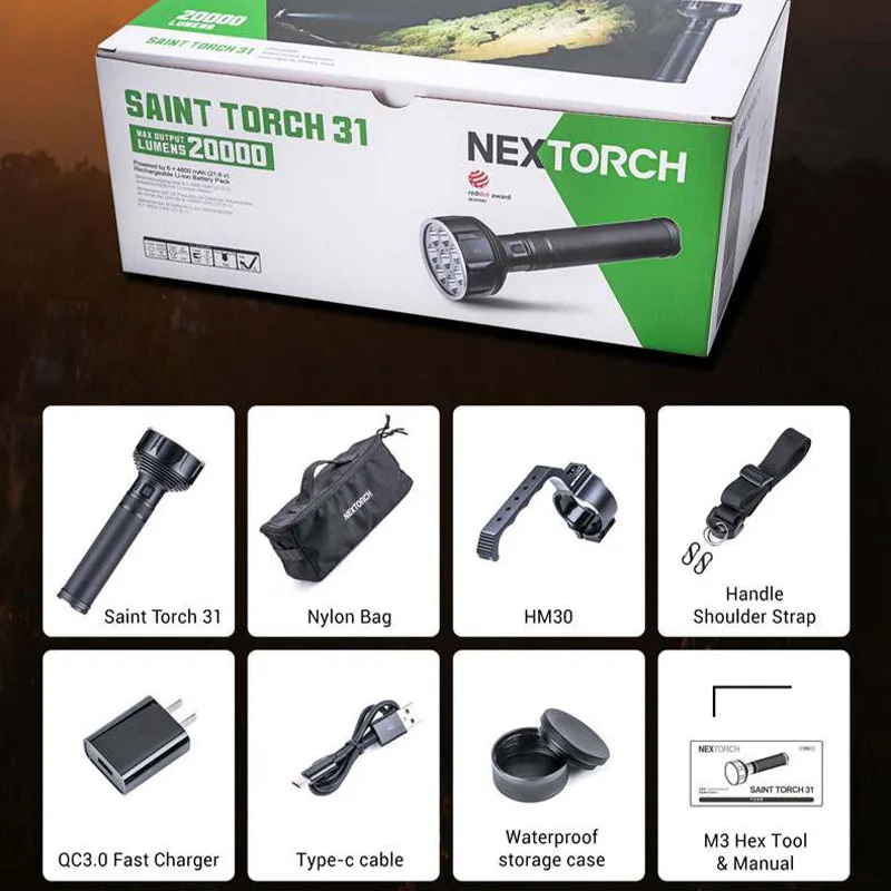 Рисунок 6 - Nextorch Saint фонарь 31 ультра яркий 20000 люмен