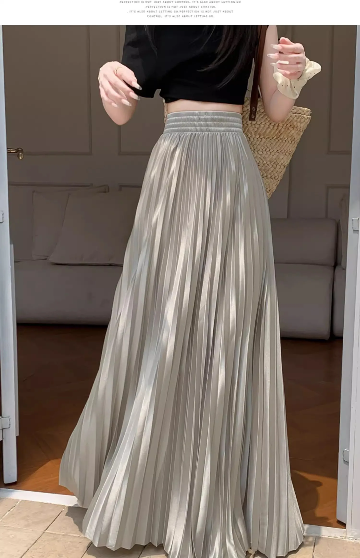Jupe plissée Beige Pour Femmme
