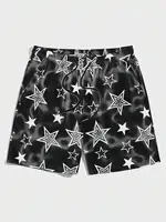 New Men's Summer Shorts Loose Luxury Shorts 3D Printed Casual Five pointed Star Printed Harajuku Shorts Hawaiian Beach Shorts 1