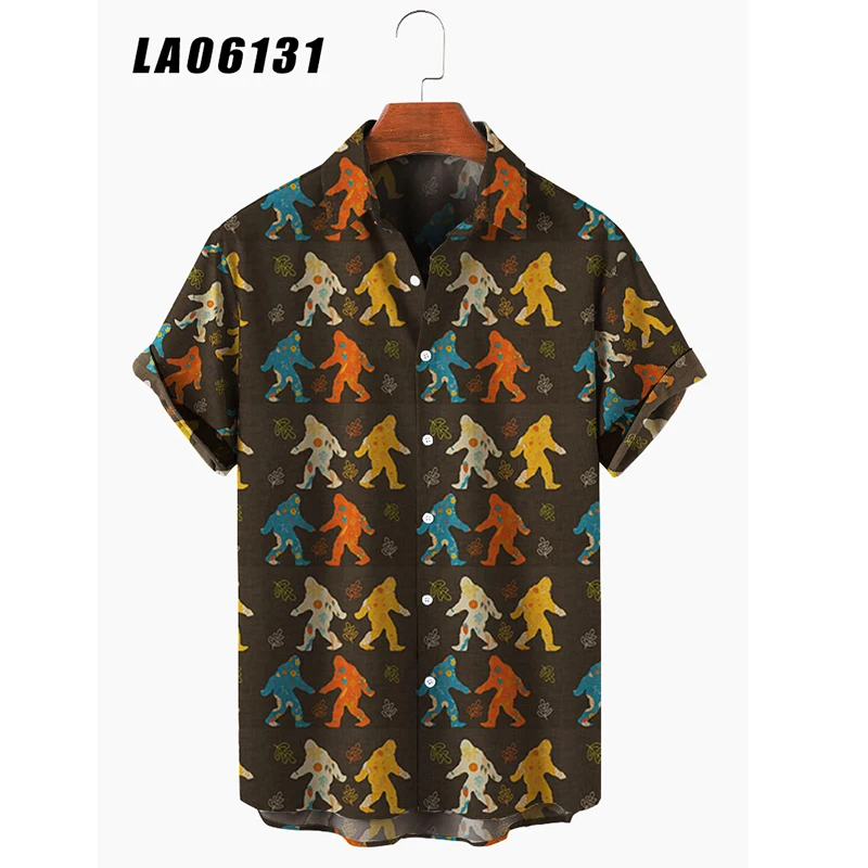 2021 Men's Shirts Creative Panda Printed Short Sleeve Shirt Men Street Summer Hawaii Beach Retro Shirts Harujuku Shirts for Men 4