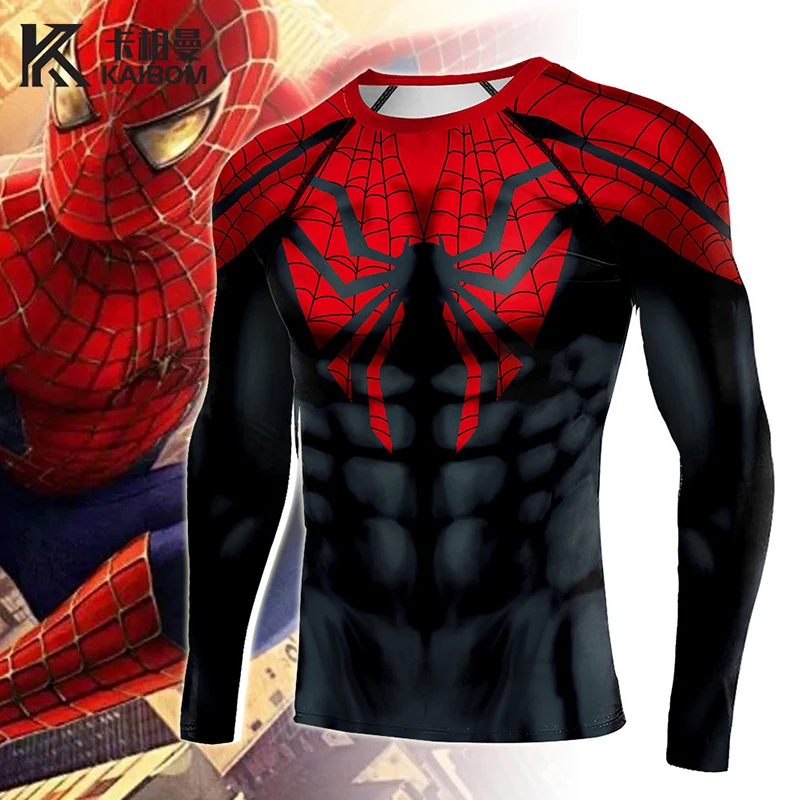 

Movie Superior Spider Man Cosplay Shirt Fashion Sports Wear Tops Superhero Party Spider Man Men Sportswear Shirt T-Shirt