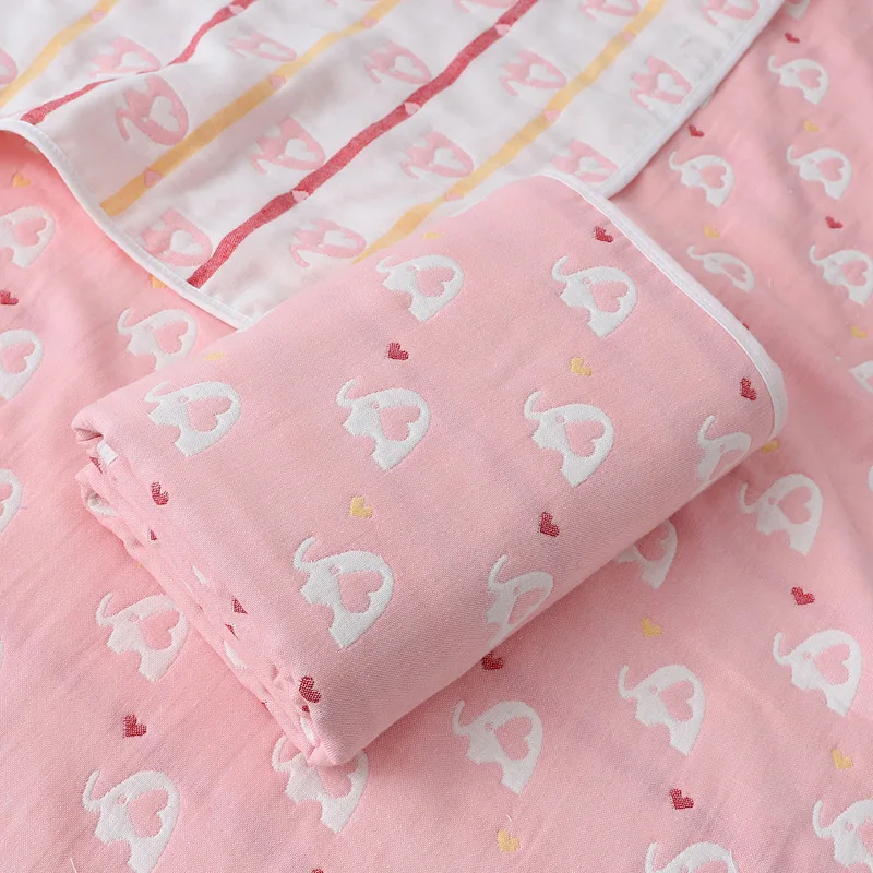 Asciugamano da Bagno per Neonati in Garza a Sei Strati 80x80cm, Coperta Sottile in Mussola Estiva per Neonati, Morbida e Traspirante, Panno per Fasciare e Lavaggio per Bambini - immagine 4