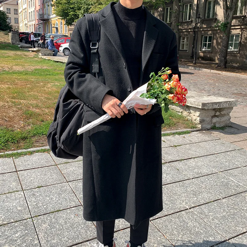 Autumn And Winter Men's clothes woolen coat Medium Long Size Windbreaker Casual Men's clothes main image 1