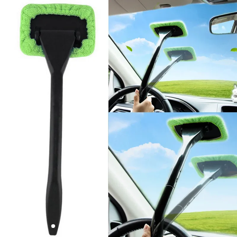 Window Cleaning Brush Car Windshield Cleaning Wash Tool Auto Glass Wiper Dust Removal Defogging With Long Handle