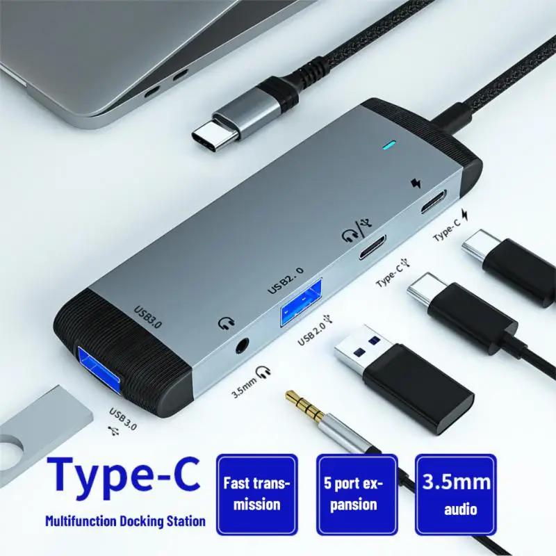 

Разветвитель USB Type-C, 5 в 1, 3,0 дюйма, 4 USB-порта