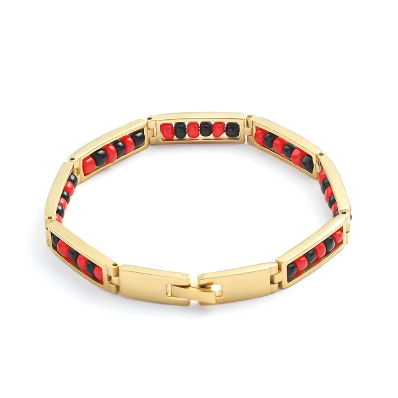 Stainless Steel Bracelet Orula Elegua Mix Beads Unisex for Women Men