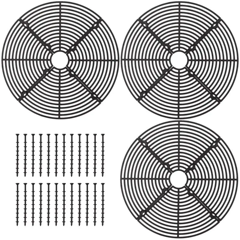 3Pcs Plant Pot Grids 11.8in Cuttable Grid Flower Pot Covers With 24 Stakes ABS Plant Flower Protectors Pets Digging Stoppers