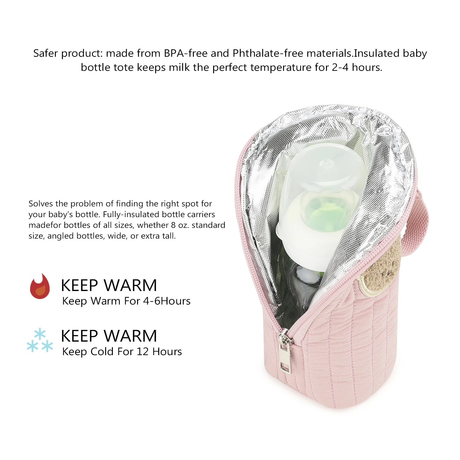 Insulated Aluminum Film Handheld Bottle Bag for Temperature Control and Storage