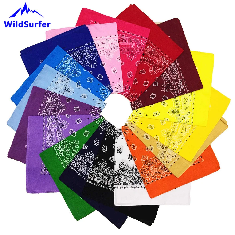 

12 Pieces Wholesale Hiphop Cotton Double Cashew Bandanas Riding Headwear Women Snood Headband Men Fishing Mask Hiking Balaclava