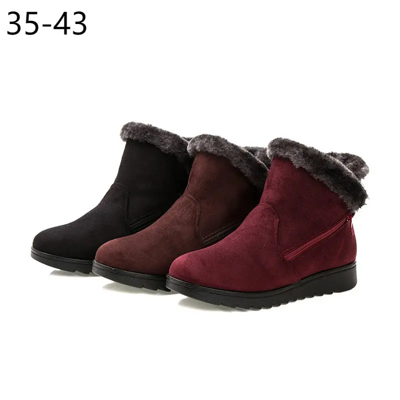 

41 42 43 Plus Big Over Large Size Winter Shoes Women Warm Old Snow Boots Cotton Boots Platform Boots Cowboy Boots for Women