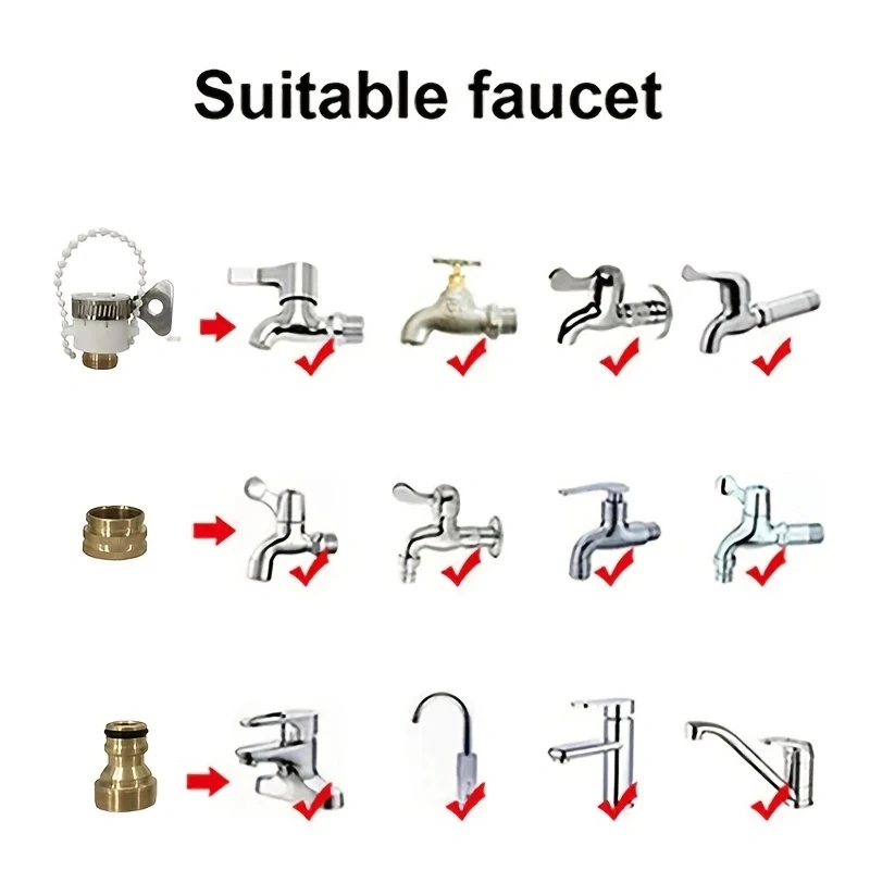 Water Pipe Adapter Household Faucet Quick Water Connection Washing Machine Gun Pipe Hardware Accessories