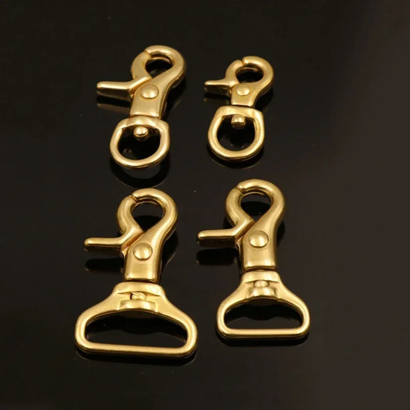 Metal Lobster Claw Clasps Metal Snap Hook Snap Hook Solid Brass Trigger Clips Swivel Eye Bolt Snap Hook Lobster Clasps for Leather Craft Bag Strap Belt Webbing Pet Dog Rope Leashes