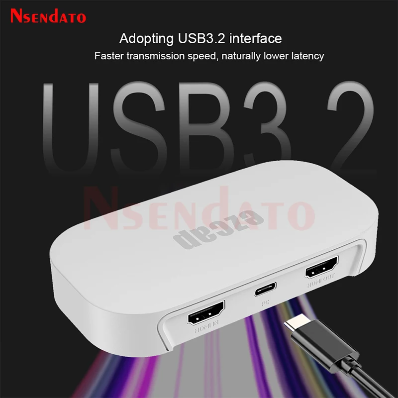 Ezcap374 GameLink Neo 4k 30fps HDMI USB3.2 USB C Video Audio Game Capture Grabber Card Support Pass-Through for Computer TV PC