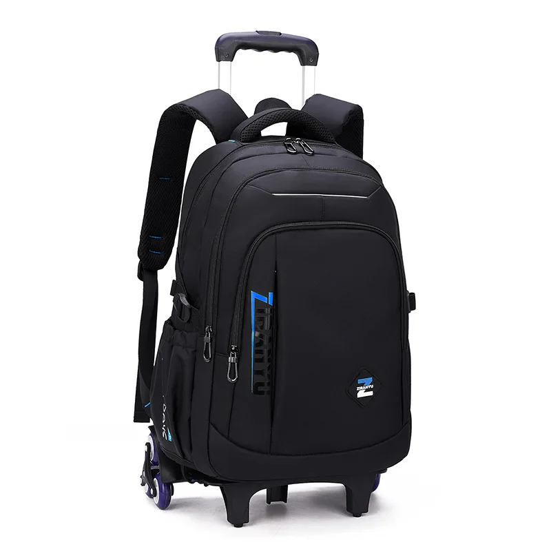 School Backpack Boys Pull Rod Schoolbag Fashion Six Wheels Climbing Stairs Large Capacity Computer Bag Business Travel Backpack