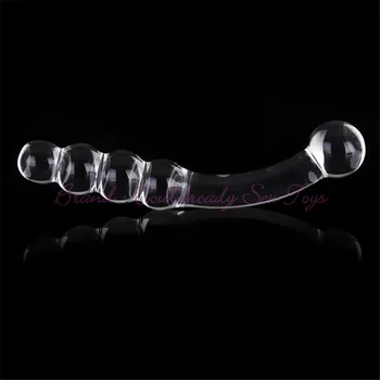 Pyrex Glass Dildo 195x33mm Fake Penis Crystal Anal Beads Butt Plug Prostate Massager G Spot Female Masturbation Toys 4