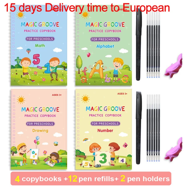 Handwriting Book Writing Practice Book Magic Practice Copybook Kids Grooved  Handwriting Book Hand Writing Learning Activity - AliExpress