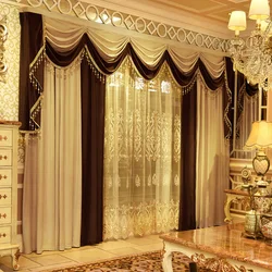 Curtains for Living Room Light Luxury European-style High-end Atmospheric Silk Velvet Curtain Head Villa Dining Room Bedroom