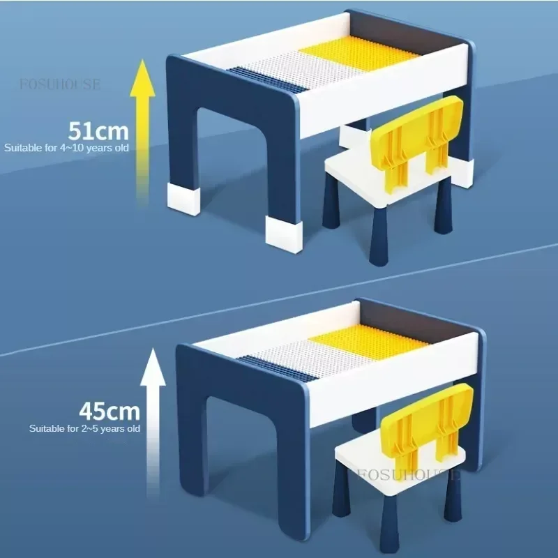 Creative Children's Tables Building Blocks Desk Children Furniture Multifunctional Solid Wood Table Desk for 2-12 years old