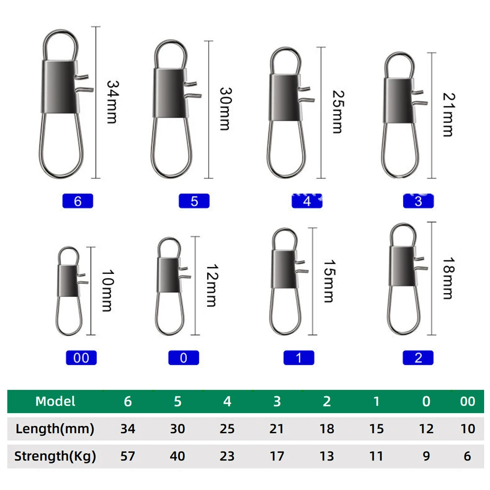 50 stücke Carbon Stahl Angeln Stecker Angeln Snap Pin Rolling Swivel Angeln Köder Tackle Angeln Haken Werkzeug Snap – Detail 4