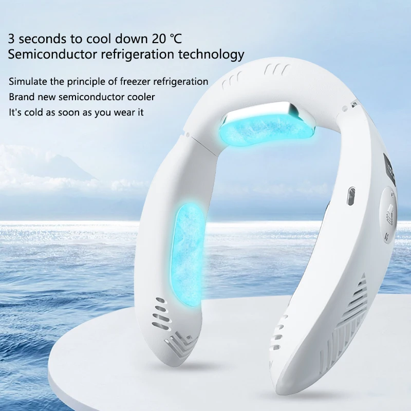 New Design Portable Hanging Personal Mini Neck Mounted Air Conditioner Neck Fans Cooler and Heater
