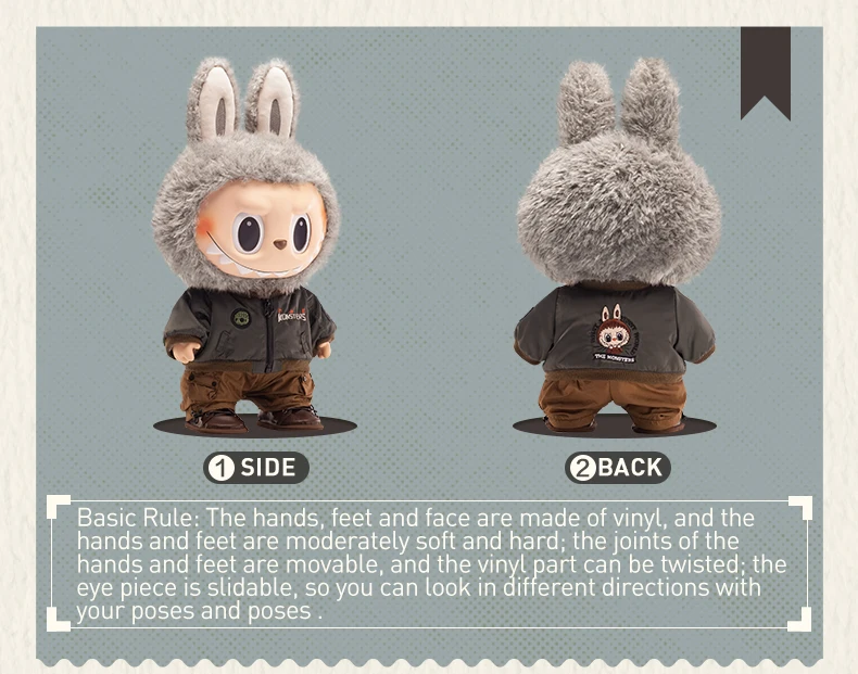 Pop Mart Action Vinyl Plush Doll - LABUBU The Monsters Jump For