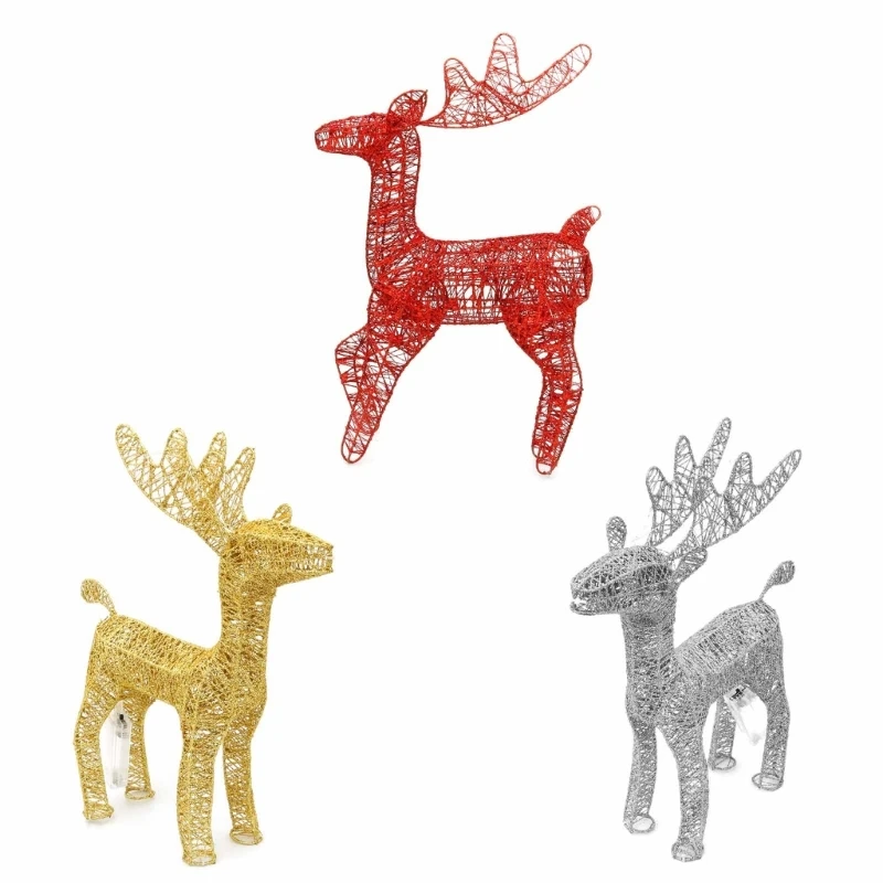 

Christmas Deer Figurine with Led Light Night Lamp Decorative Crafts Props