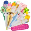 Cute Pens Squishy Kawaii Fidget Squeeze Gel Pen Fluffy Stress Relief Foam Spinning Kids Aesthetic Stationery Ballpoint Funny Toy 1