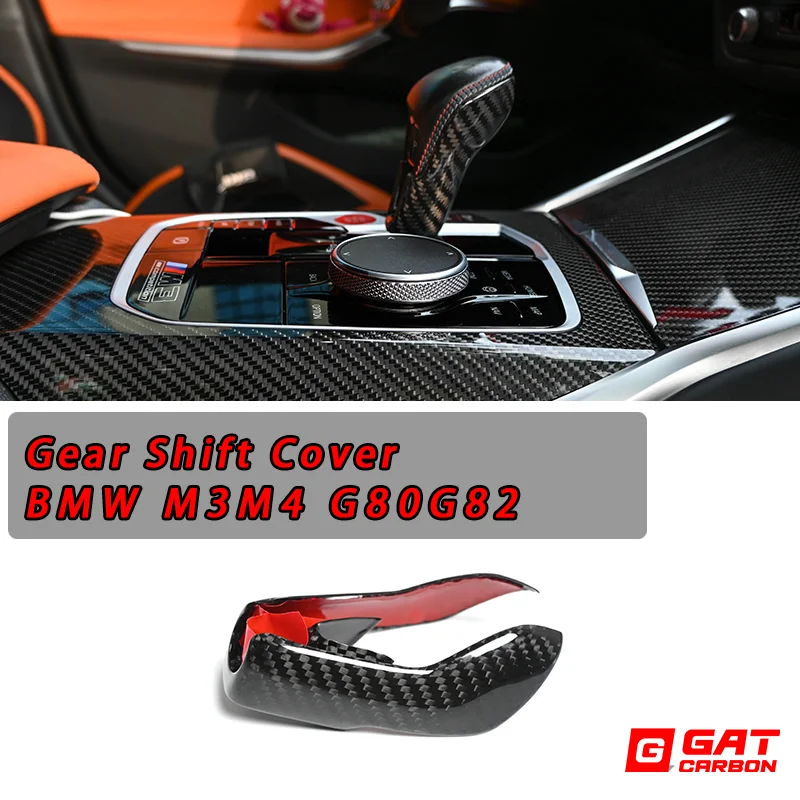 실제 탄소 섬유 기어 시프트 커버, 기어 선택기 커버, 노브 트림, BMW M2 M3 M4 X3M X4M X5M X6M LCI XM용