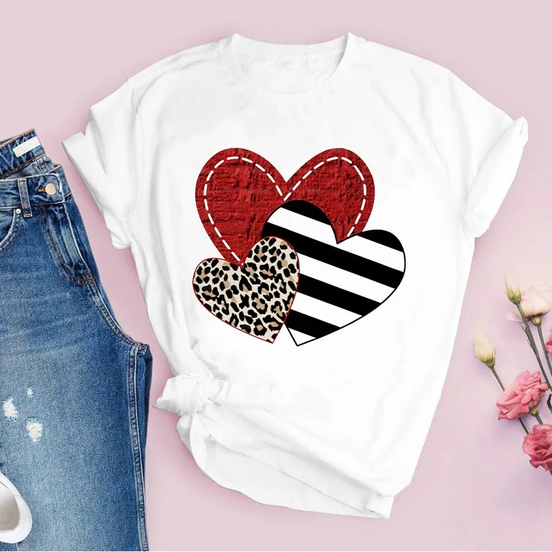 

2022 Summer T-shirt Women Leopard Style Lovely Sweet Print Tees Tshirt femme Cartoon Clothes Tops Print Graphic Ladies T Shirt