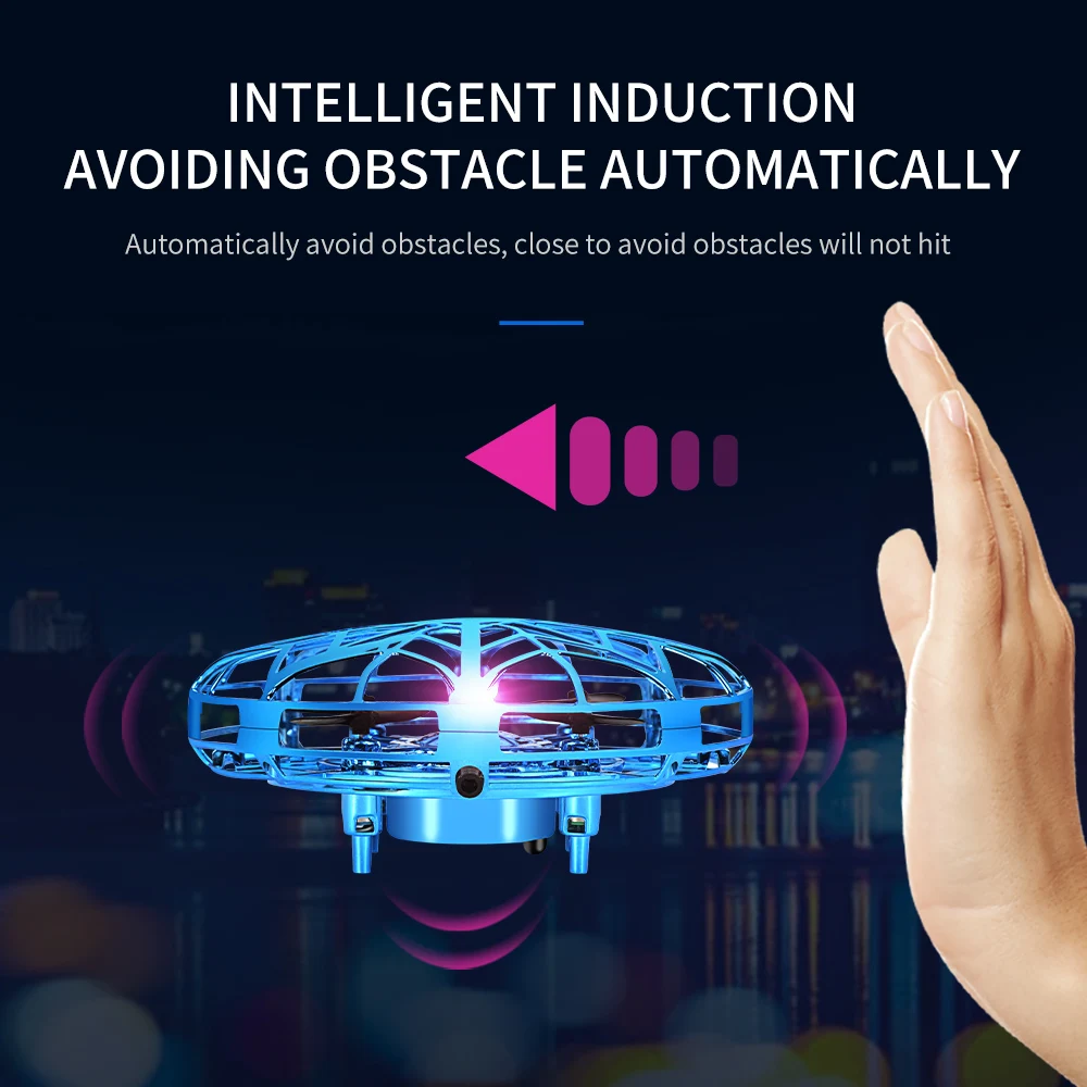 ZK20 Magical Fingertip Flying Ground Amphibious Gyro Levitation Induction Gyro UFO Drone Adult Decompression Toys Kids Gift Toys