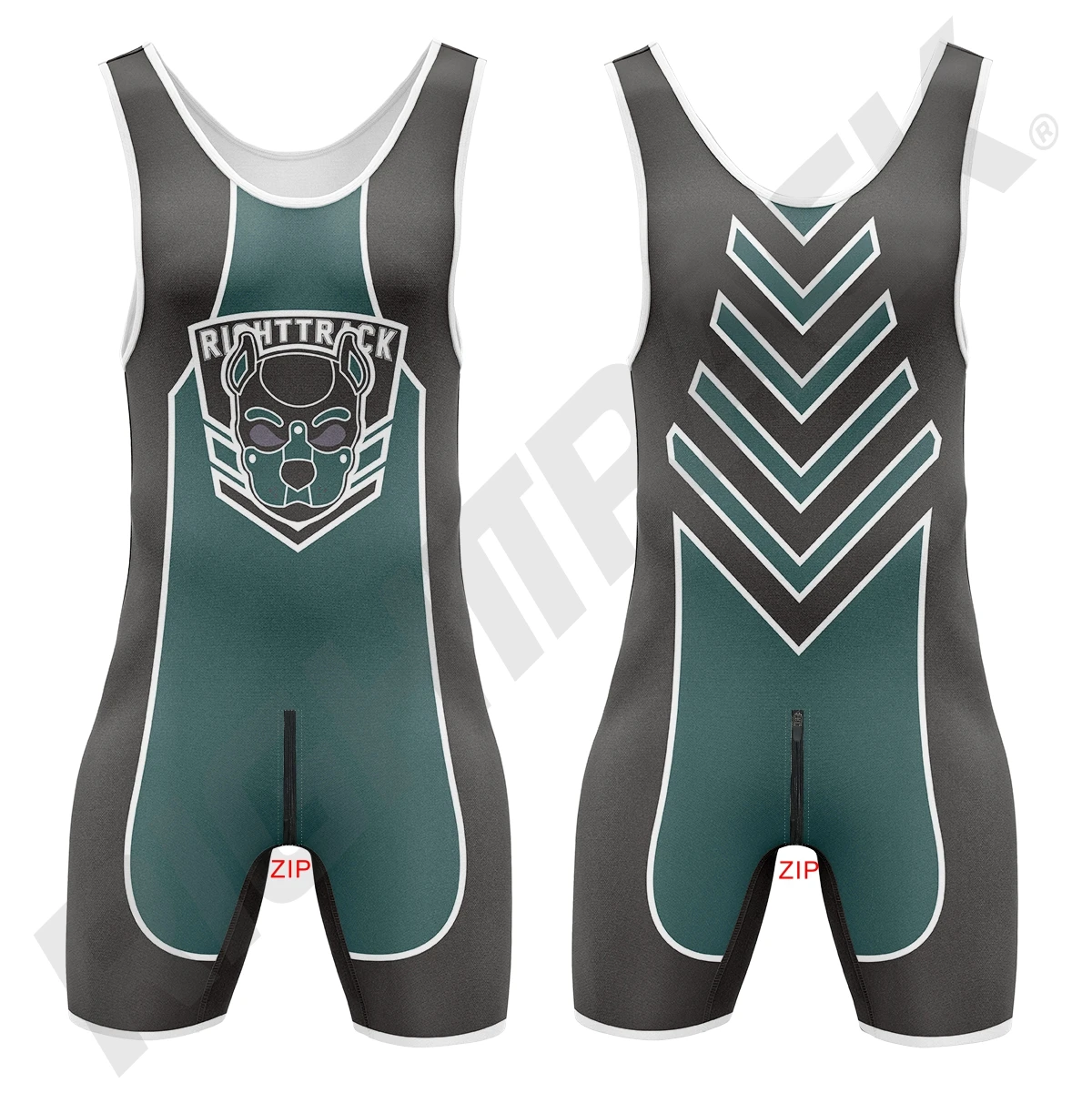 Mens Play Singlets Front Back Zipper SexyMan Bodysuits RT One