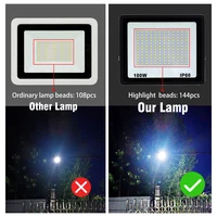 High Brightness LED Floodlight 100W 200W 300W IP66 Waterproof Flood Light For Garden Street Outdoor Lighting 2