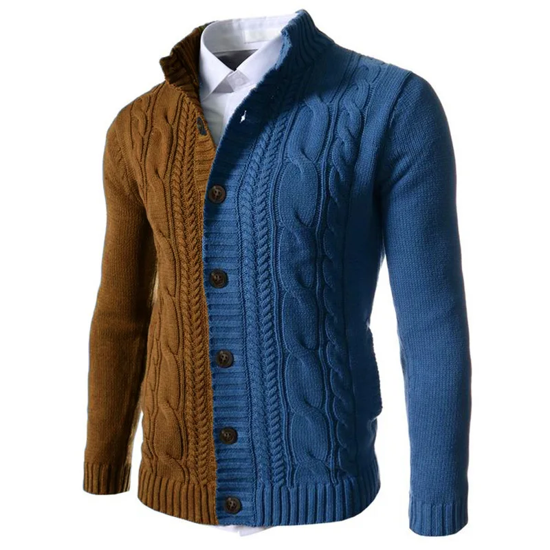 Men's Sweater Cardigan Autumn And Winter New Fashion Trend Color Design Casual Large Size Cardigan