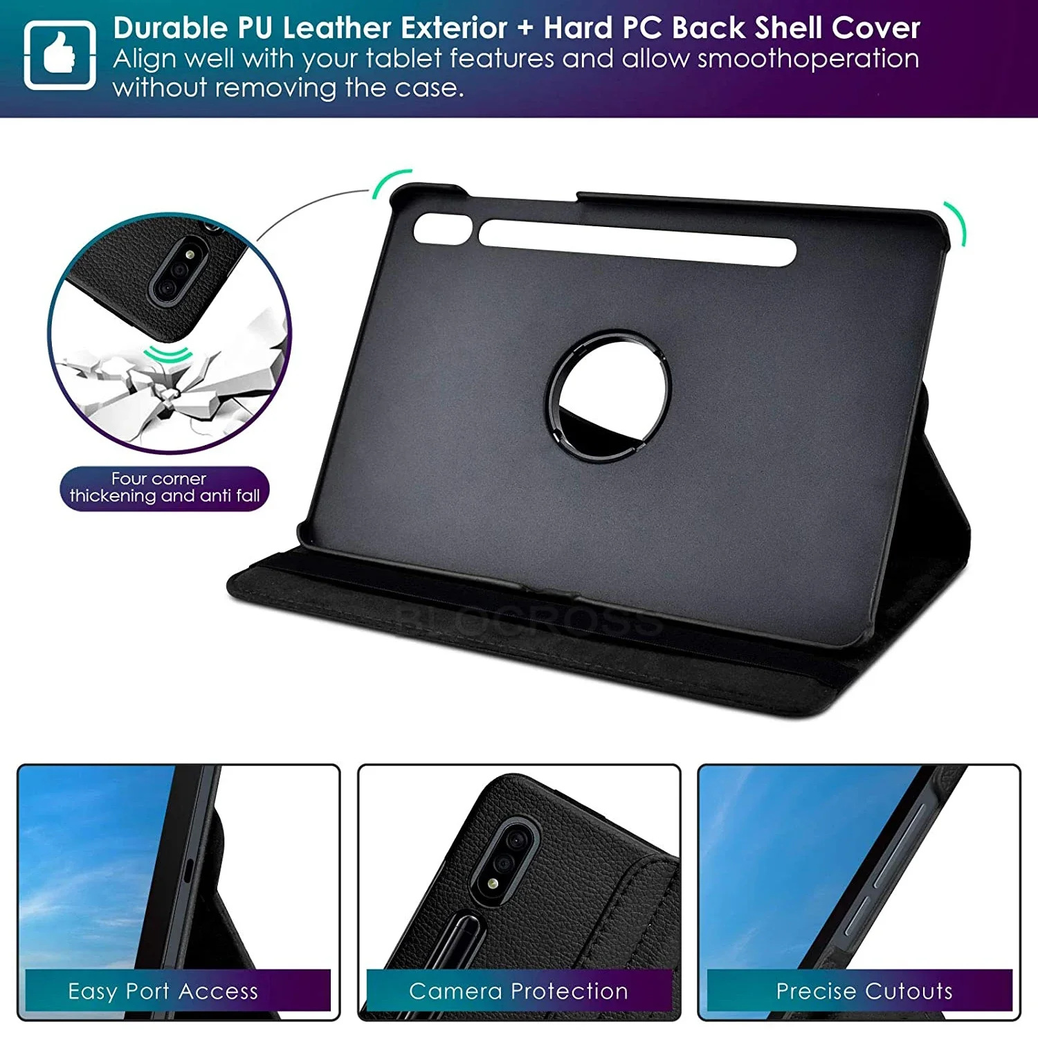 360 Rotation Stand Tablet Case for Samsung Galaxy Tab S8 S9 Ultra 5G 14.6 Inch Galaxy Tab A9 Plus S9 FE S8 S7 Plus,tablet case
