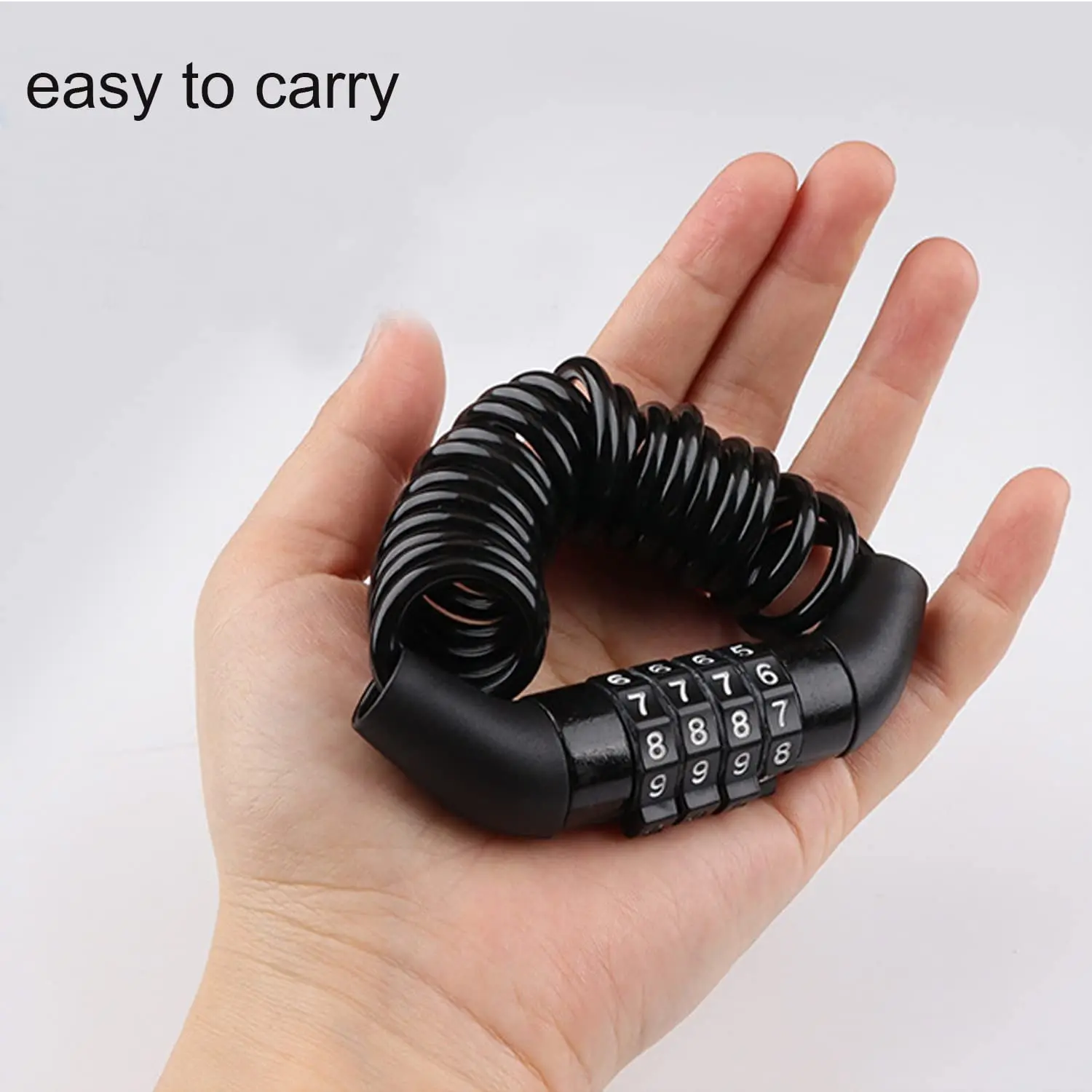 Portable Black Anti Theft Chain Lock for Motorcycles Bicycles