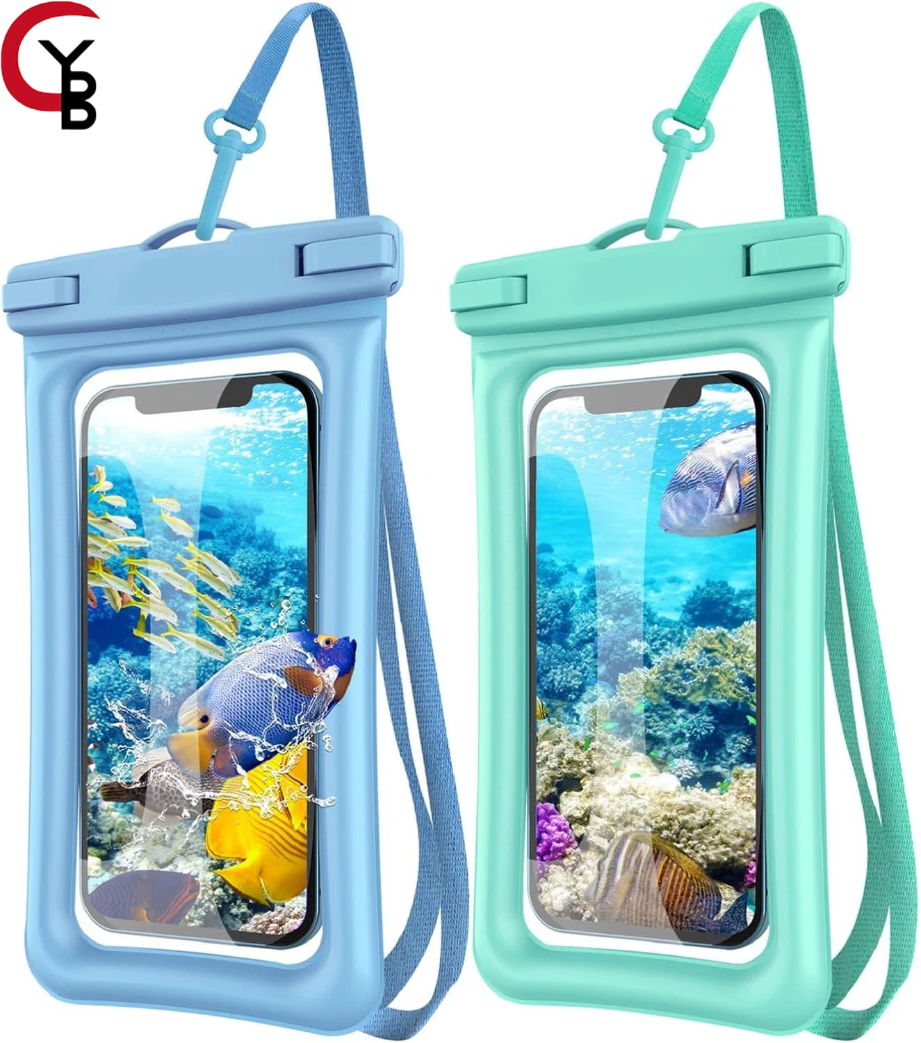 

Floating Waterproof Phone Pouch Up to 6.9", Underwater Case Dry Bag for iPhone 15 14 13 Pro Max, Galaxy S24/23 /22 Ultra, 2 Pack