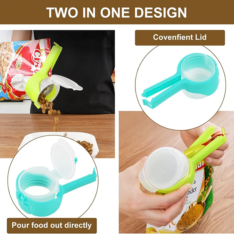 Kitchen Bag Clips For Food Storage Sealing Clips With Pour Spouts Food Sealing Plastic Cat Dog Food Storage Organizer